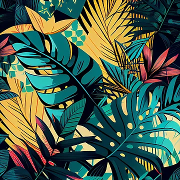 Vorschaubild zum Design Angular Bold Tropical Pattern Digital Painting von CodeAndColors