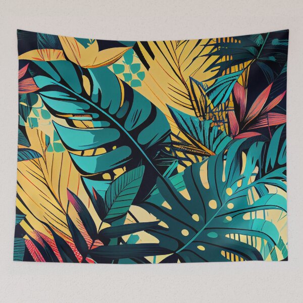 Item preview, Angular Bold Tropical Pattern Digital Painting designed and sold by CodeAndColors.