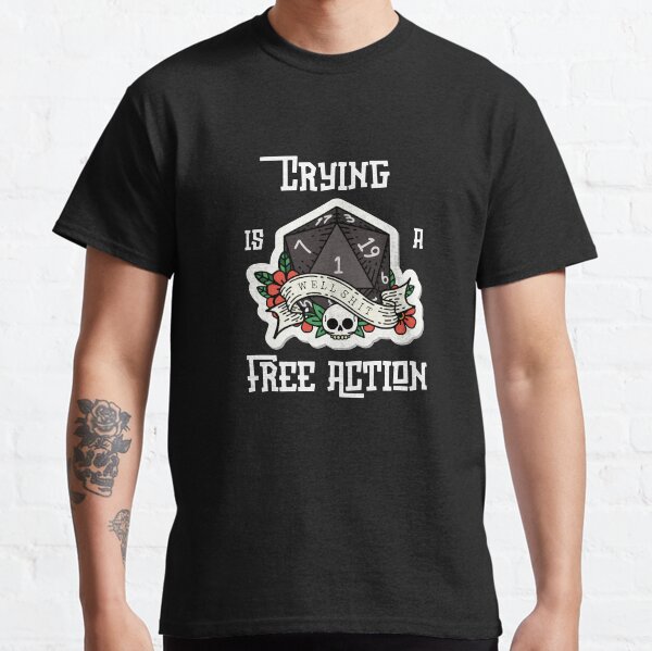 Aperçu de l'œuvre D20 Pleurer est une Action Libre créée et vendue par MoonMothPrintco.