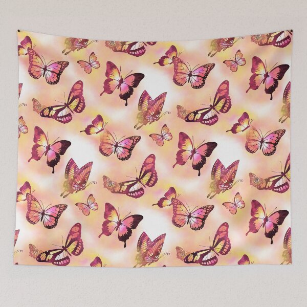 Item preview, Peach Magic Butterflies Pattern designed and sold by Victoria Lehnard.