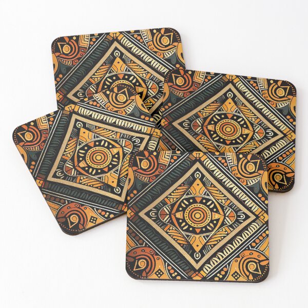 Item preview, Artistic African Pattern Digital Painting designed and sold by CodeAndColors.