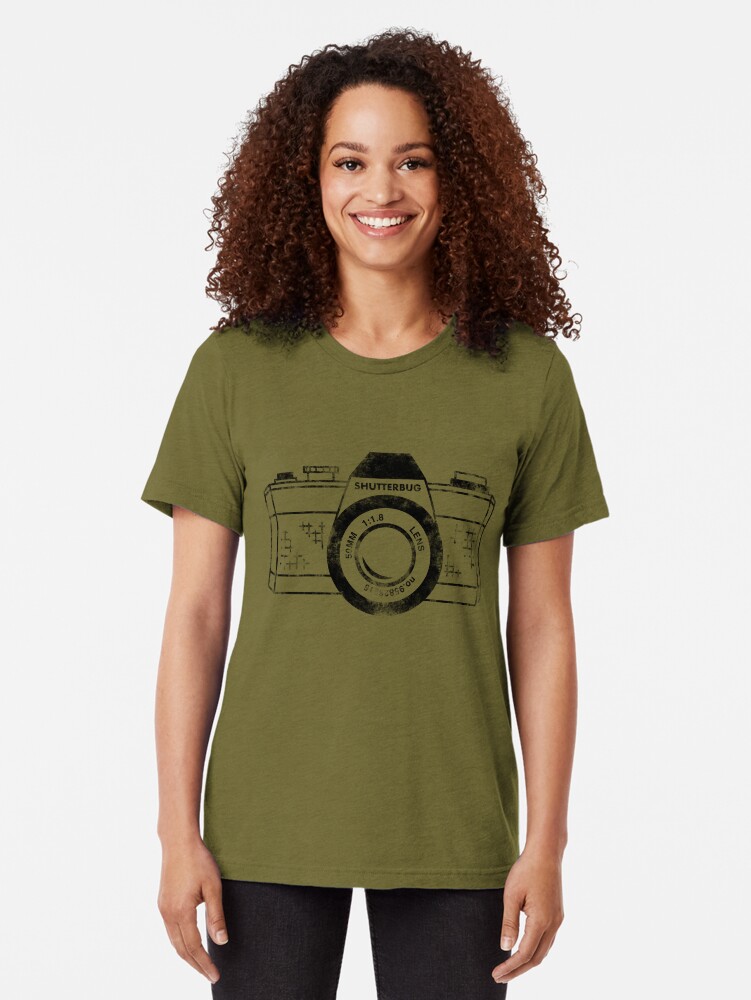 Thumbnail 2 of 7, Tri-blend T-Shirt, Shutterbug Vintage Camera Black designed and sold by lavenderochre.