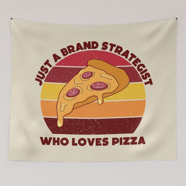 Item preview, just a brand strategist who loves pizza, dark text, funny pizza lovers, brand strategist job ,brand strategist humor, joke, meme, foodie worker, funny food lover sayings designed and sold by SGS-.