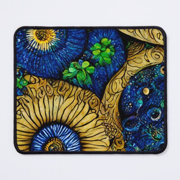 Item preview, Sunflower abstract painting digital art nature orange blue zen doodle style zendala style zen art designed and sold by LunarSeaArt.