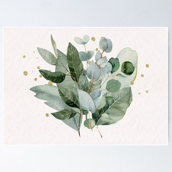 Item preview, Green Foliage Bouquet with Gold Splatter designed and sold by Nature Hues.