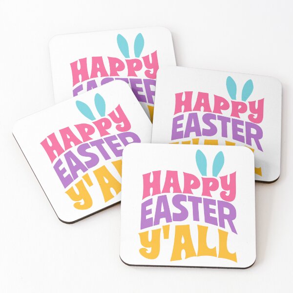 Item preview, Happy Easter Y'all funny quotes - Bunny ears colorful lettering designed and sold by GraphicDream.