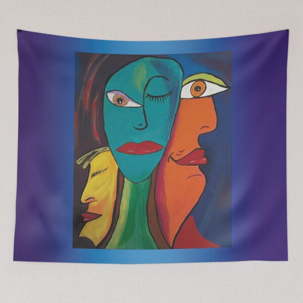 Item preview, Artwork Acrylic Painting Faces designed and sold by CrazyCraftLady.