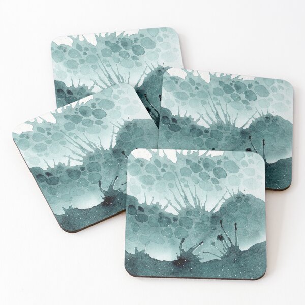 Item preview, Watercolor navy blue green ocean waves designed and sold by MaryWatercolor.