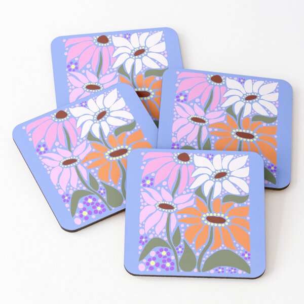 Item preview, Cute summer orange and pink wildflower boho Art  designed and sold by Yarafantasyart.