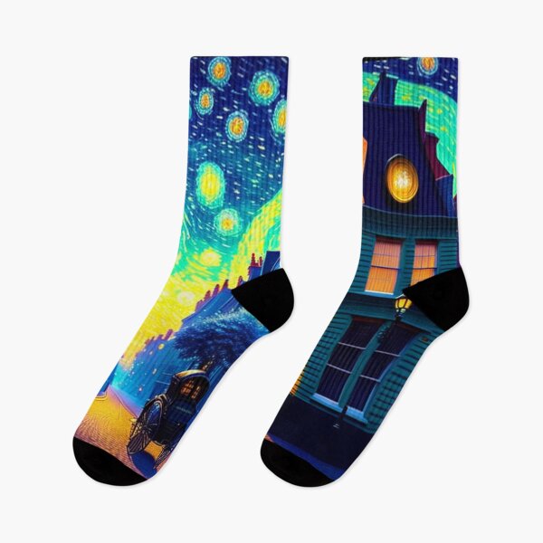Artikelvorschau, Fantasy Street mit Sternen im Van-Gogh-Stil entworfen und verkauft von KALEIDOSCOPE UK.