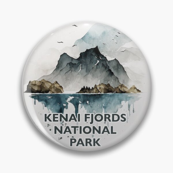 Artikelvorschau, Kenai Fjords National Park Boho Watercolor Circle  entworfen und verkauft von PikoApparel.