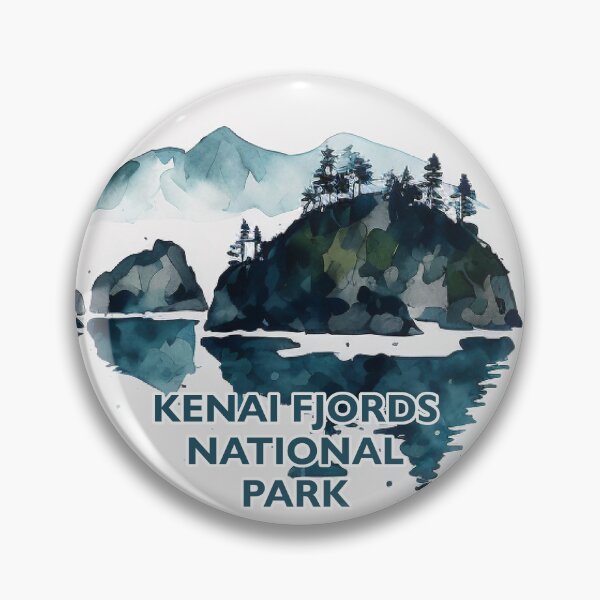 Artikelvorschau, Kenai Fjords National Park Boho Watercolor Circle  entworfen und verkauft von PikoApparel.
