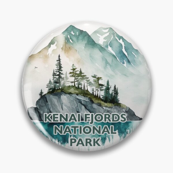 Artikelvorschau, Kenai Fjords National Park Boho Watercolor Circle  entworfen und verkauft von PikoApparel.