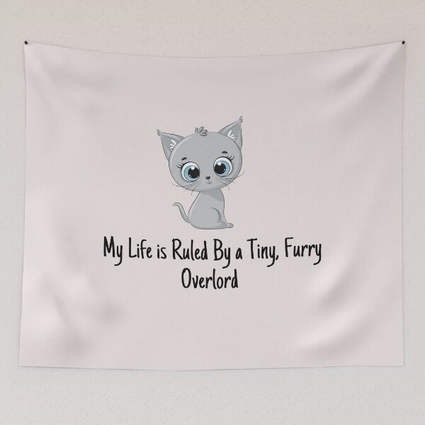 Item preview, My life is Ruled By a Tiny Furry Overlord Smiling Cat designed and sold by Cheeeeky.