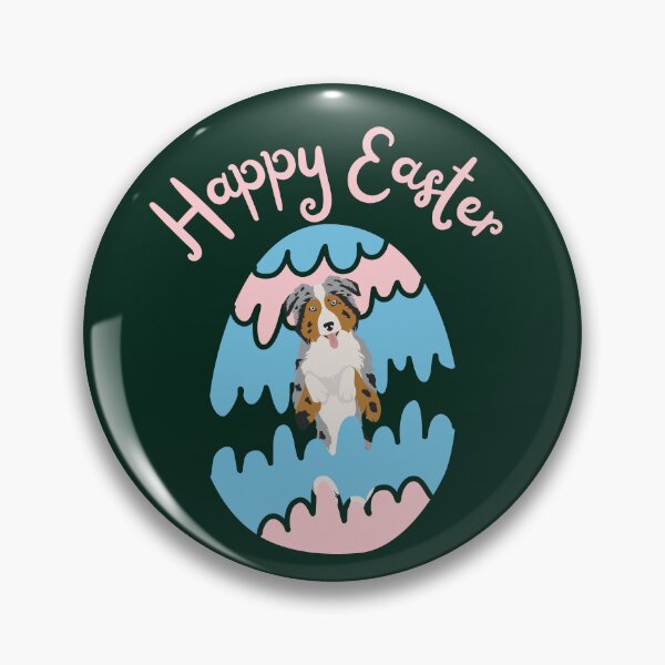 Item preview, Happy Easter with Blue Merle Australian Shepherd Dog in Egg designed and sold by SeasonalDogs.