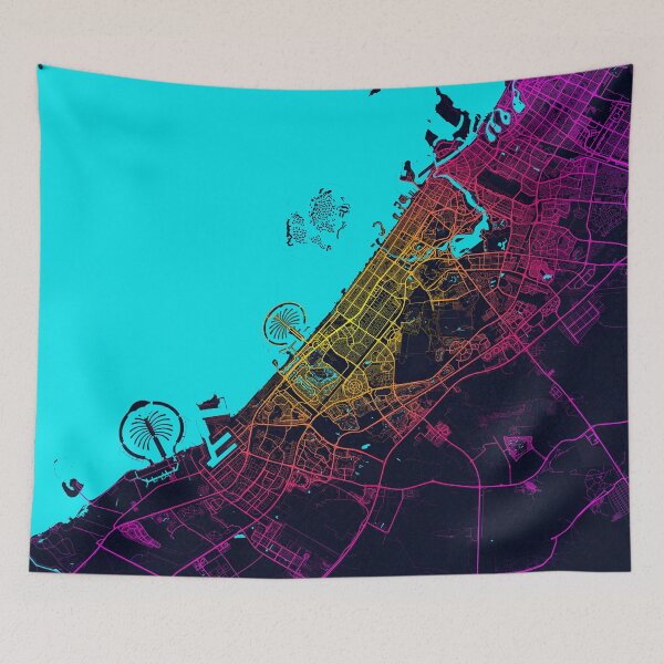 Item preview, Dubai City Map of the United Arab Emirates - Neon designed and sold by deMAP.