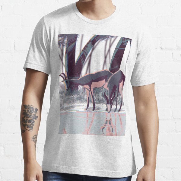 Deer Drinking Water Illustration Essential T-Shirt