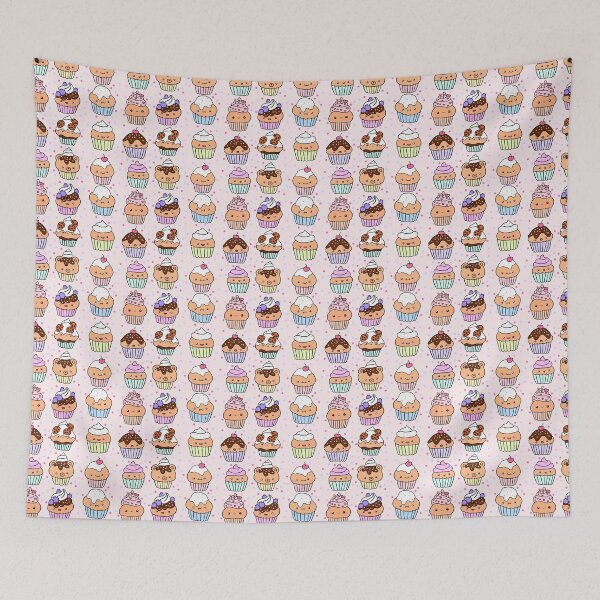 Item preview, Kawaii cupcakes pattern  designed and sold by Yarafantasyart.