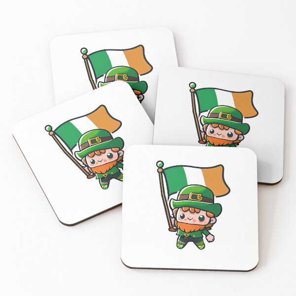Item preview, Chibi Leprechaun With The Irish Flag designed and sold by TaurusDigital.