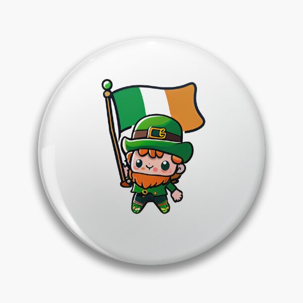 Item preview, Chibi Leprechaun With The Irish Flag designed and sold by TaurusDigital.