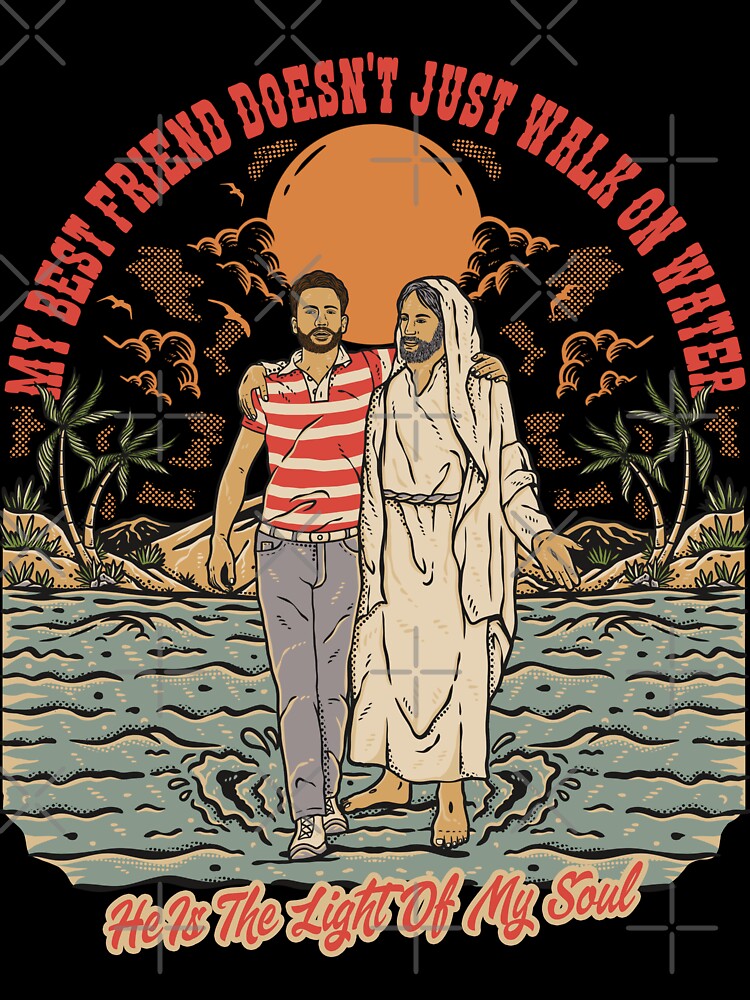 Thumbnail 7 of 7, Oversized T-Shirt, Jesus the Light of My Soul - Retro Christian - Male Edition designed and sold by ChristlikeMerch.
