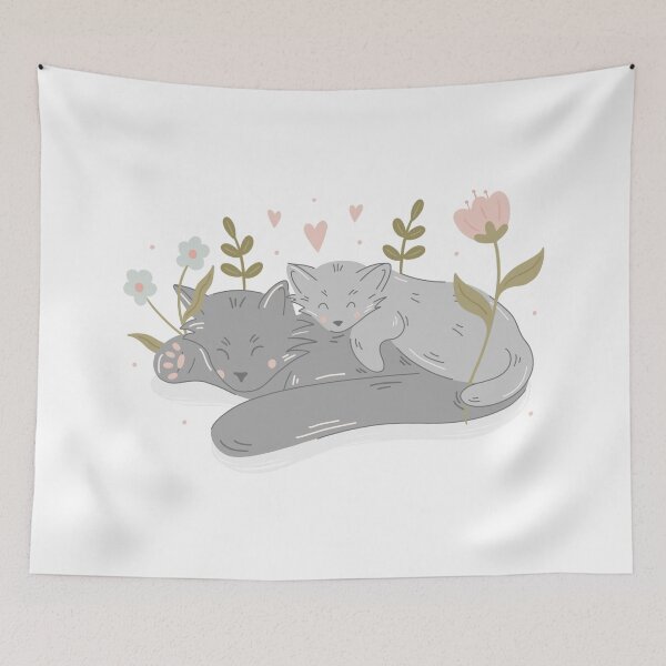 Item preview, Cats, hearts and flowers designed and sold by abbieimagine.