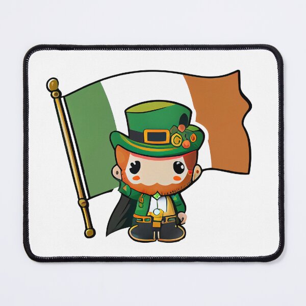 Item preview, Chibi Leprechaun With The Irish Flag designed and sold by TaurusDigital.