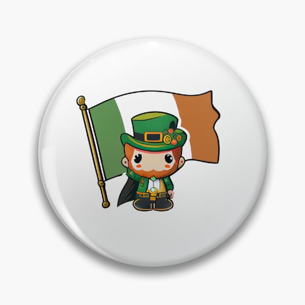 Item preview, Chibi Leprechaun With The Irish Flag designed and sold by TaurusDigital.