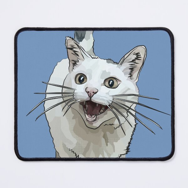 Item preview, White Cat by BeeFoxTree, Laughing Cat by BeeFoxTree, blue designed and sold by BeeFoxTree.