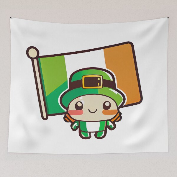 Item preview, Chibi Leprechaun With The Irish Flag designed and sold by TaurusDigital.