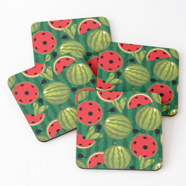 Item preview, Watermelon pickleball,  on stripy green designed and sold by EvieWoj.