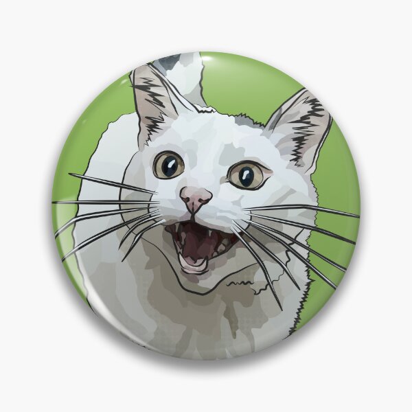 Item preview, White Cat by BeeFoxTree, Laughing Cat by BeeFoxTree, lush green designed and sold by BeeFoxTree.