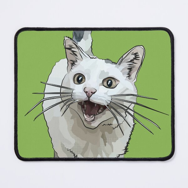 Item preview, White Cat by BeeFoxTree, Laughing Cat by BeeFoxTree, lush green designed and sold by BeeFoxTree.