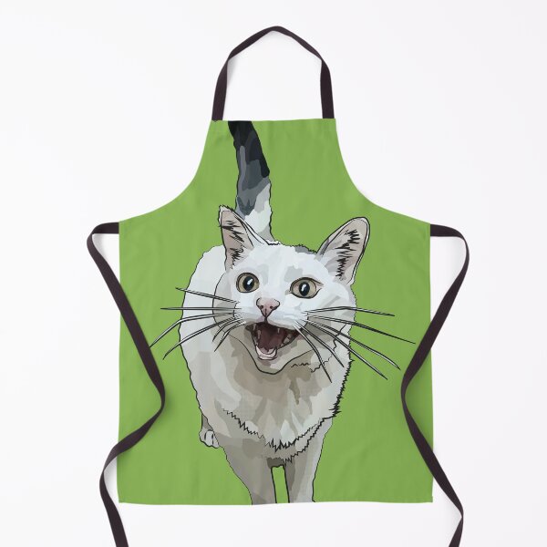 Item preview, White Cat by BeeFoxTree, Laughing Cat by BeeFoxTree, lush green designed and sold by BeeFoxTree.