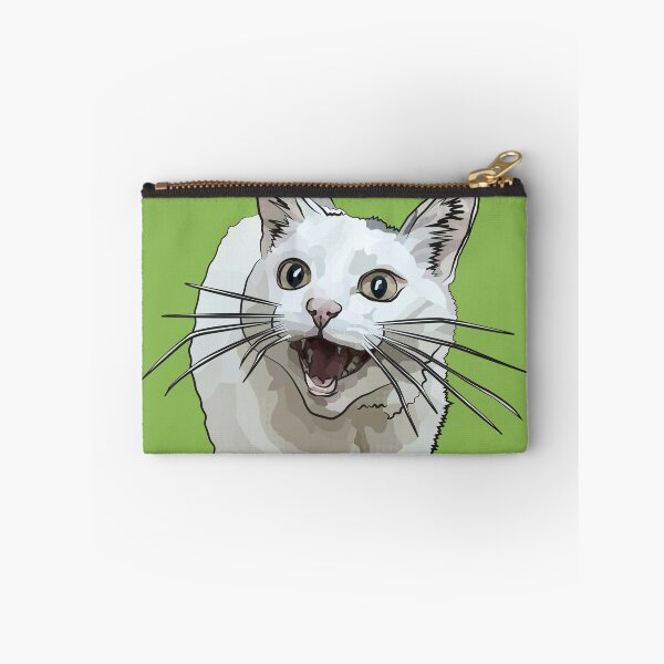 Item preview, White Cat by BeeFoxTree, Laughing Cat by BeeFoxTree, lush green designed and sold by BeeFoxTree.