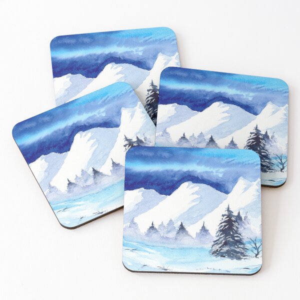Item preview, Watercolor snowy mountains designed and sold by MaryWatercolor.