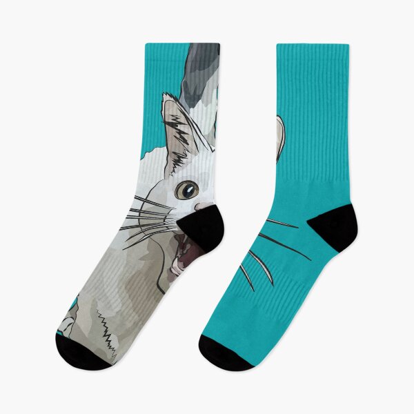 Item preview, White Cat by BeeFoxTree, Laughing Cat by BeeFoxTree, Teal Turquoise designed and sold by BeeFoxTree.