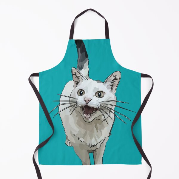 Item preview, White Cat by BeeFoxTree, Laughing Cat by BeeFoxTree, Teal Turquoise designed and sold by BeeFoxTree.