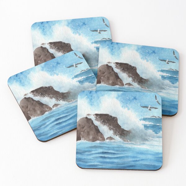 Item preview, Watercolor ocean storm designed and sold by MaryWatercolor.