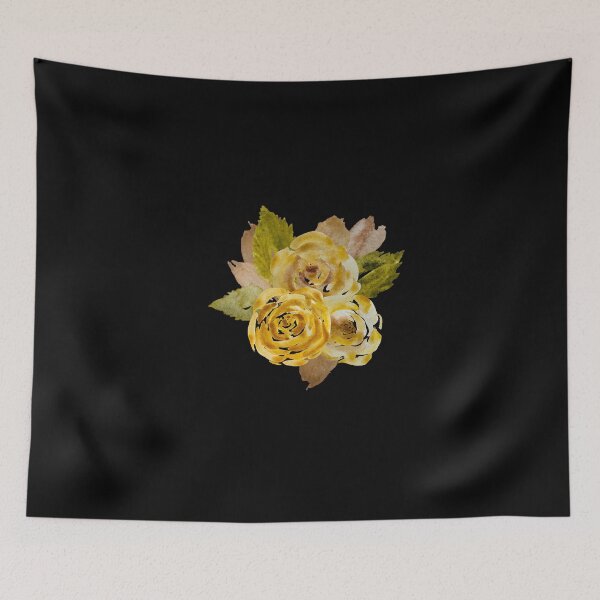 Item preview, Rose flower leaves peony bouquet watercolor sketch black designed and sold by Yana Mustafina | Boho Soulful Designs.