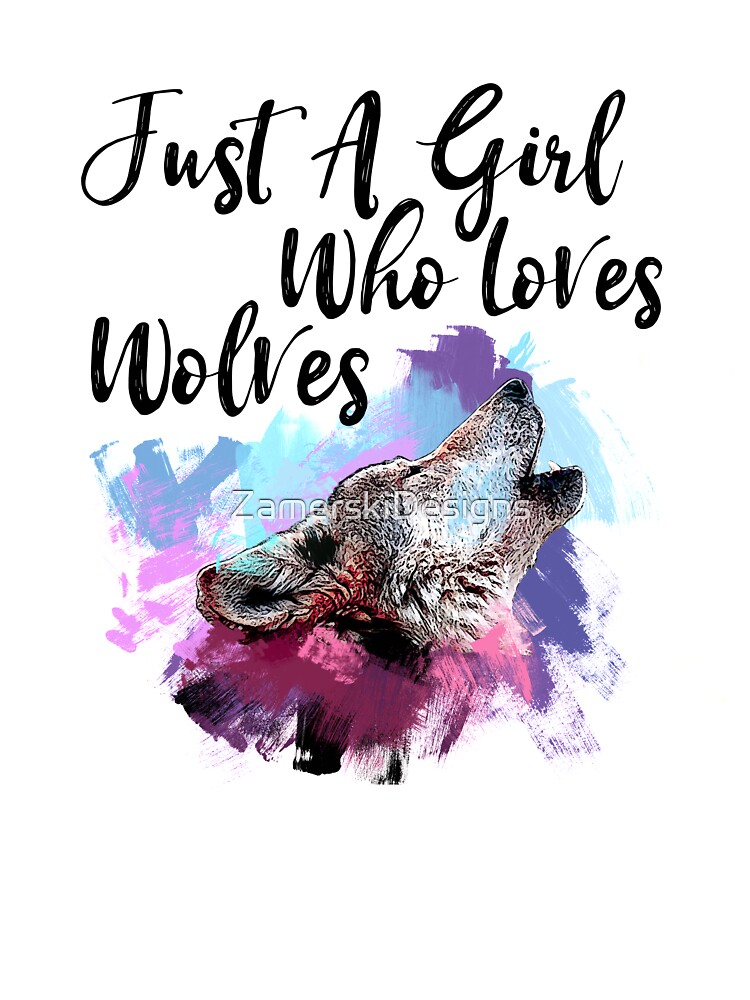 Howling Wolf Watercolor Tee - Girl Who Loves Wolves Shirt Howling Wolf Watercolor Tee - Girl Who Loves Wolves Shirt