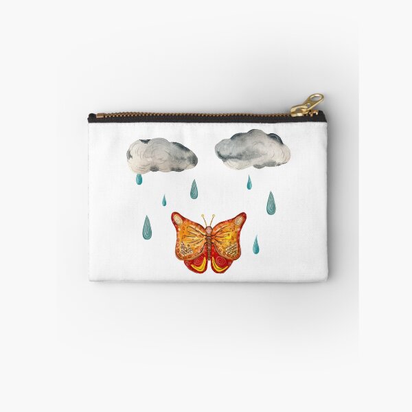Item preview, Butterfly cloud drop rain textured a watercolor black designed and sold by Yana Mustafina | Boho Soulful Designs.