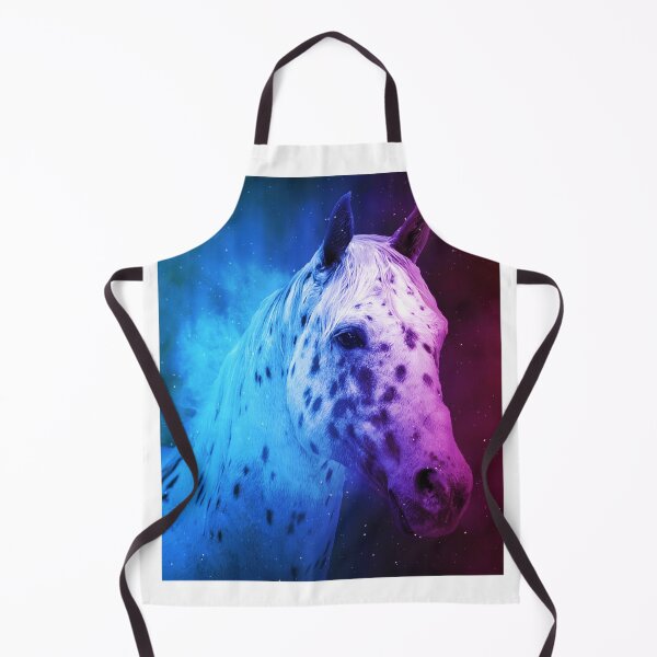 Item preview, Appaloosa horse close up portrait in blue and violet designed and sold by NickoPrints.