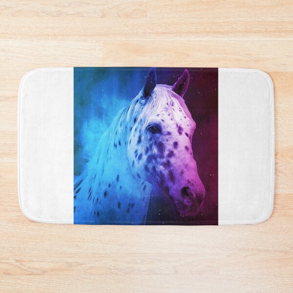 Item preview, Appaloosa horse close up portrait in blue and violet designed and sold by NickoPrints.