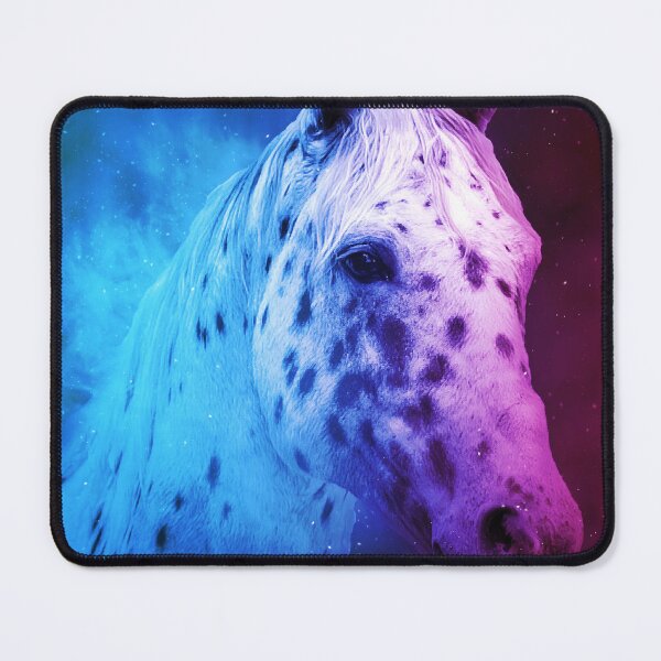 Item preview, Appaloosa horse close up portrait in blue and violet designed and sold by NickoPrints.