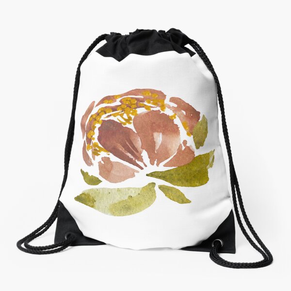 Item preview, Peony pink pastel flower green leaf watercolor designed and sold by Calligramus | Self-Love, Mental Health & Soft Feminism Design.