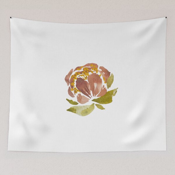 Item preview, Peony pink pastel flower green leaf watercolor designed and sold by Yana Mustafina | Boho Soulful Designs.