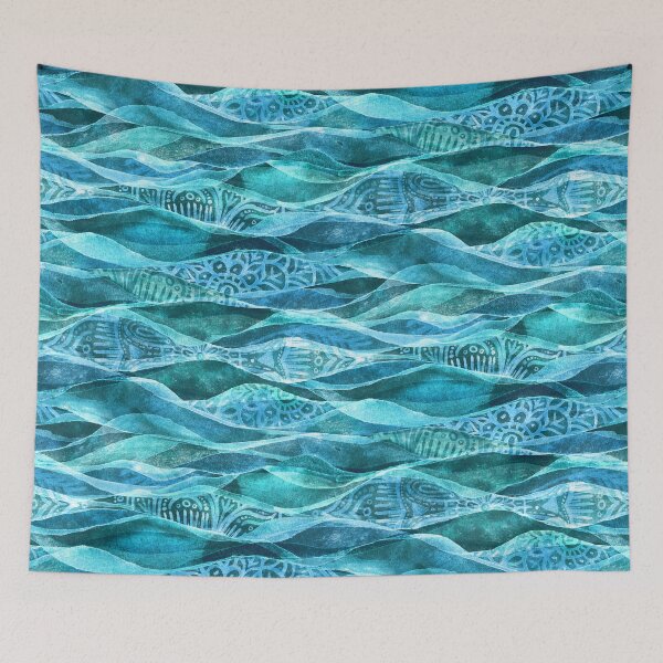 Item preview, Boho Open Ocean Watercolor Abstract designed and sold by micklyn.