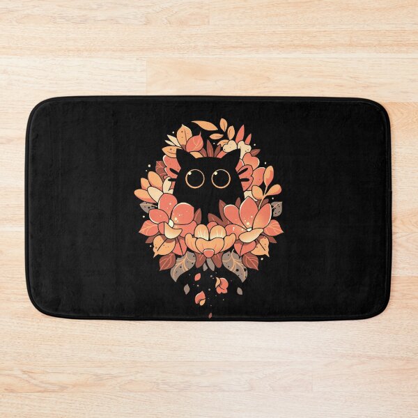 Item preview, Feline Spy - Cute Floral Black Cat designed and sold by Snouleaf.