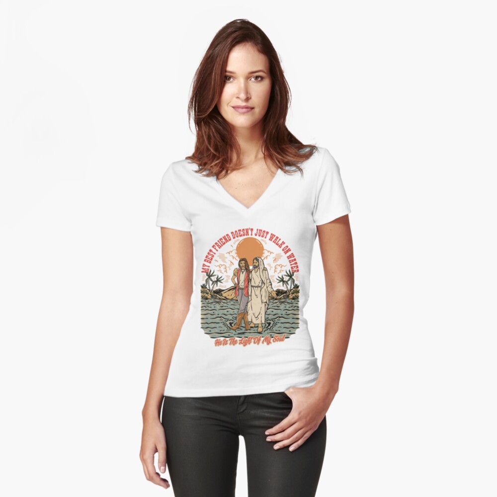 Item preview, Fitted V-Neck T-Shirt designed and sold by ChristlikeMerch.